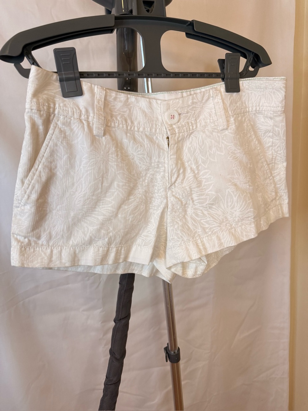 Lilly Pulitzer Women's White Floral Embossed Cotton Shorts